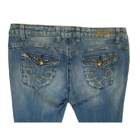 RE Rock for Express Jeans Size 10 Straight Leg Embellished Rock Star Metal Studs - Picture 10 of 12